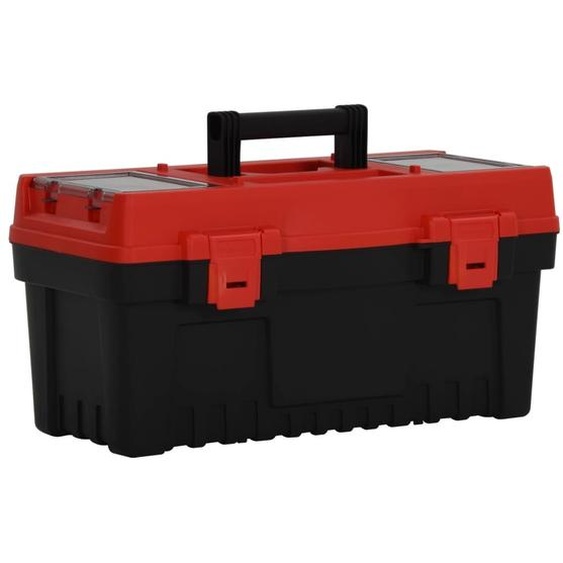 vidaXL Set de 2 boîtes à outils noir et rouge polypropylène