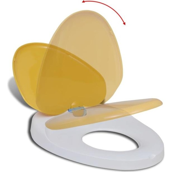 vidaXL Siège de toilette avec abaissement automatique Adultes/Enfants Blanc & Jaune