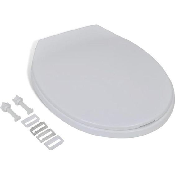 vidaXL Siège de toilette avec abaissement automatique blanc ovale
