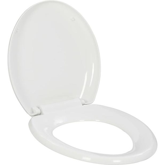 vidaXL Siège de toilette avec dispositif dabaissement automatique et design Quick-release blanc
