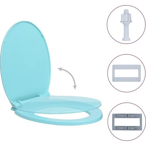 vidaXL Siège de toilette avec dispositif dabaissement automatique Vert Ovale