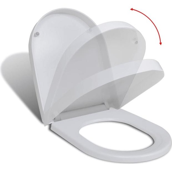 vidaXL Siège de toilette avec mécanisme dabaissement automatique et Quick-Release Blanc Angulaire