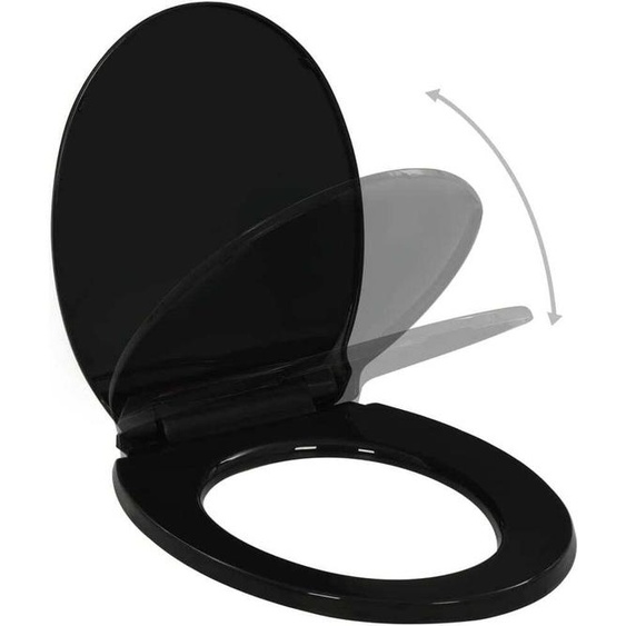 vidaXL Siège de toilette avec mécanisme dabaissement automatique et Quick-Release Noir