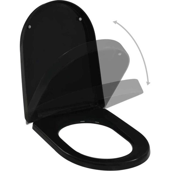 vidaXL Siège de toilette avec mécanisme dabaissement automatique et Quick-Release Noir