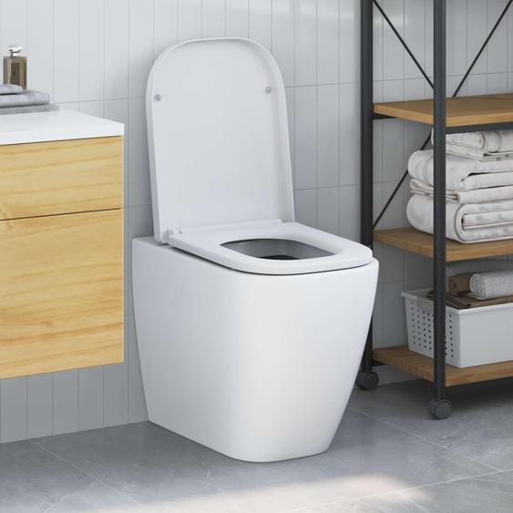 vidaXL Siège de toilette blanc 47,5 x 35 x 3,6 cm Duroplast