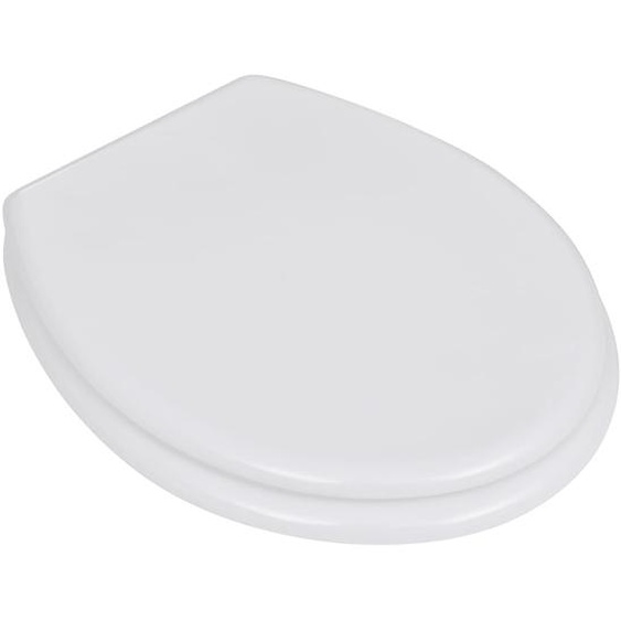 vidaXL Siège de toilette MDF Couvercle Design simple Blanc