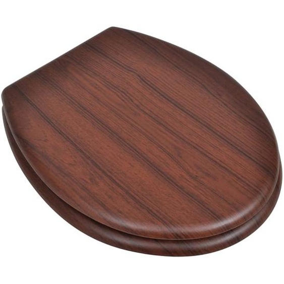 vidaXL Siège de toilette MDF Couvercle Design simple Marron