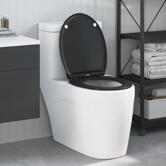 vidaXL Siège de toilette noir 45,5 x 37,5 x 3,8 cm Duroplast