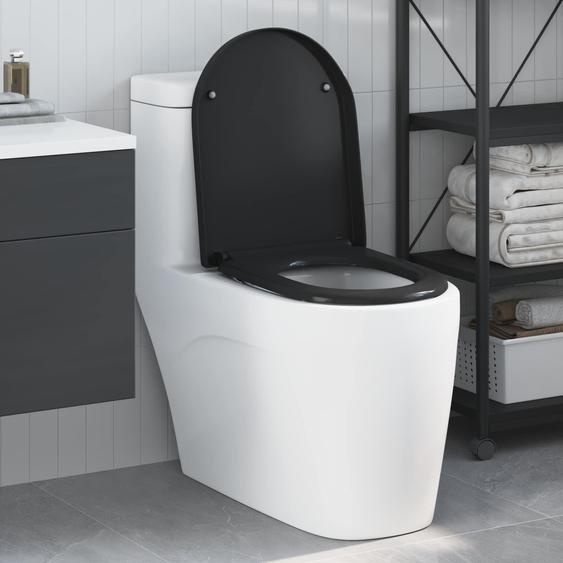 vidaXL Siège de toilette Noir 49 x 36 x 4 cm Duroplast