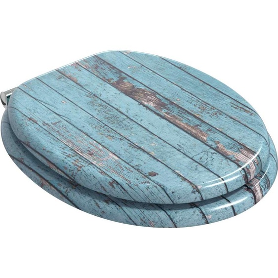 vidaXL Siège de toilettes 2 pièces Bleu 43,8 x 37,8 cm Panneau MDF