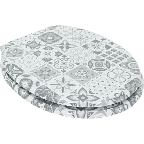 vidaXL Siège de toilettes 2 pièces Bleu et blanc Porcelaine 44 x 38 cm