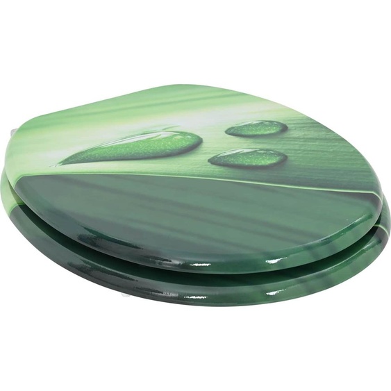 vidaXL Siège de toilettes 2 pièces Green Drop 44 x 38 cm Panneau MDF