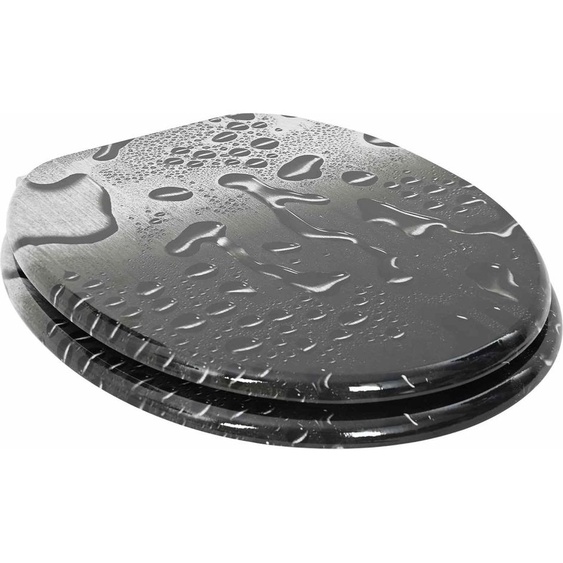 vidaXL Siège de toilettes 2 pièces Gris 44 x 38 cm Panneau MDF