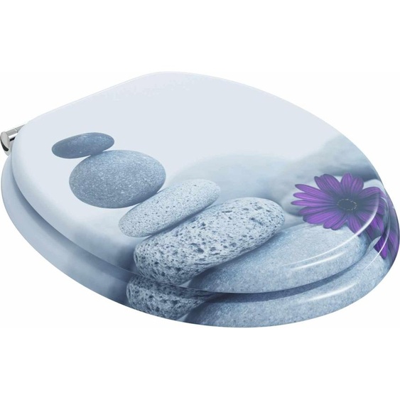 vidaXL Siège de toilettes 2 pièces Gris 44 x 38 cm Panneau MDF