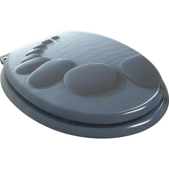 vidaXL Siège de toilettes 2 pièces Gris 44 x 38 cm Panneau MDF