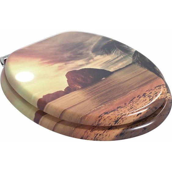 vidaXL Siège de toilettes 2 pièces Orange 44 x 38 cm Panneau MDF