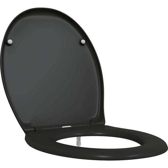 vidaXL Siège de WC à fermeture rapide noir 44,8 x 37,3 x 4,2 cm
