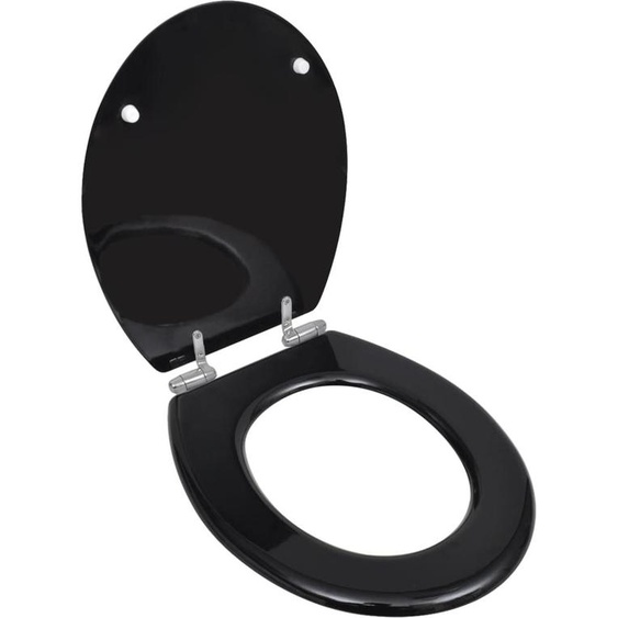 vidaXL Sièges de toilette 2 pcs. avec abaissement automatique MDF noir