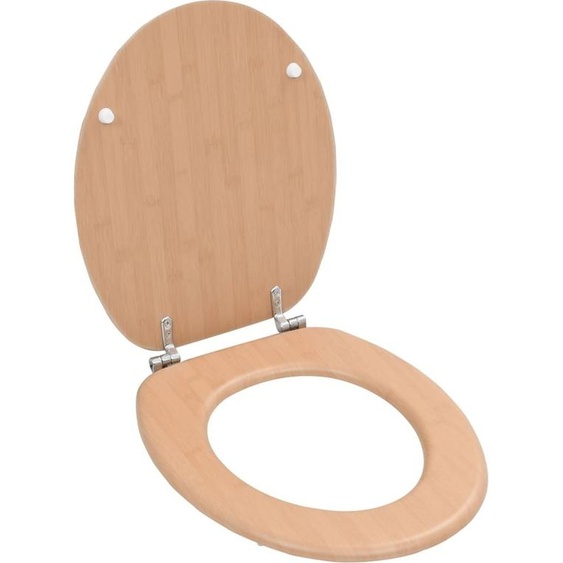 vidaXL Sièges de toilette 2 pcs. avec couvercle MDF design bambou