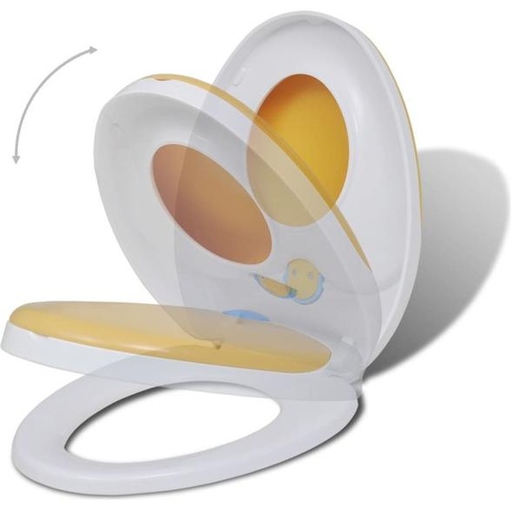 vidaXL Sièges de toilette avec abaissement automatique 2 pcs. Plastique blanc/jaune