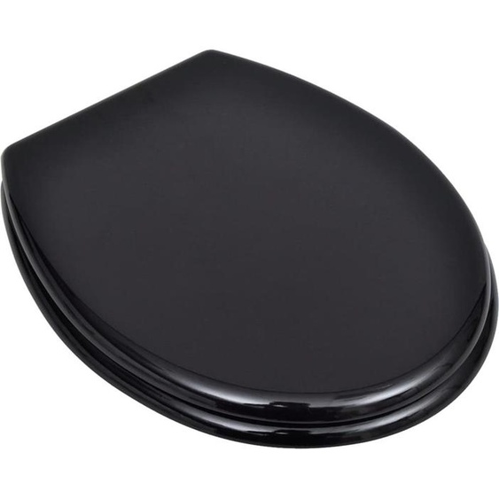 vidaXL Sièges de toilette avec couvercle 2 pcs. MDF Noir