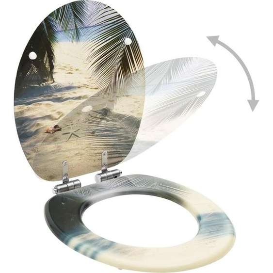 vidaXL Sièges de toilette avec couvercle Soft-Close 2 pcs. MDF design plage