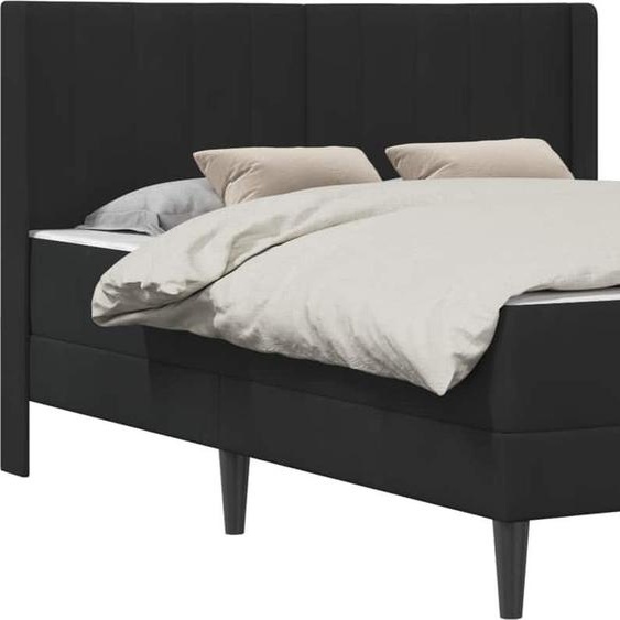vidaXL Lit avec matelas et tête de lit, noir, 160 x 200 cm, velours