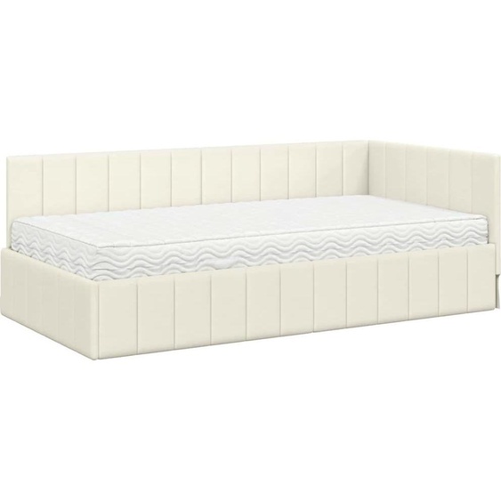vidaXL Sommier dangle avec matelas Crème 100 x 200 cm Velours