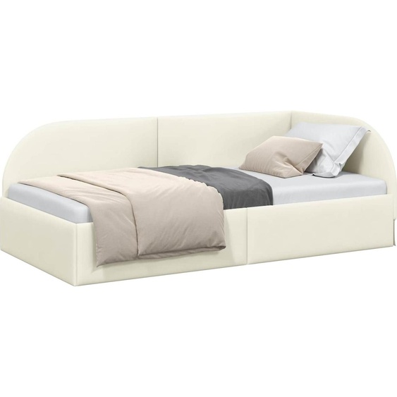 vidaXL Sommier dangle avec tête de lit Crème 80 cm x 200 cm Velours