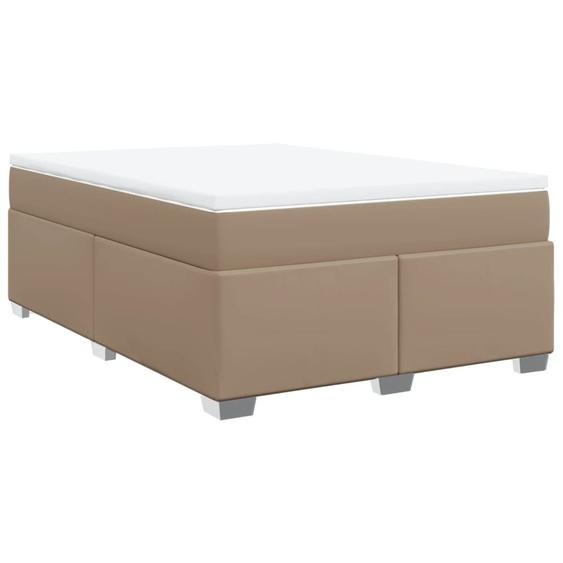 vidaXL Sommier tapissier matelas cappuccino-marron 160x200 cm simili cuir