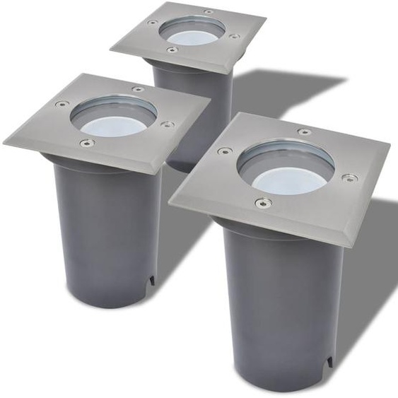 vidaXL Spot encastré de sol LED 3 pcs. Outdoor Carré