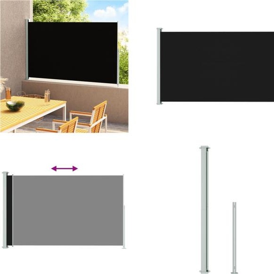 vidaXL Store latéral extensible 220x300 cm Noir - Stores latéraux - Stores latéraux - Terrasse protection solaire