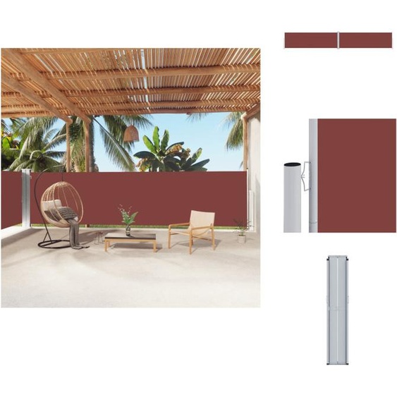 vidaXL Store latéral extensible Marron 160x1000 cm - Parasols & Protection solaire