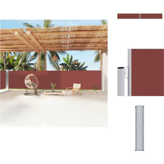 vidaXL Store latéral extensible Marron 160x1200 cm - Parasols & Protection solaire