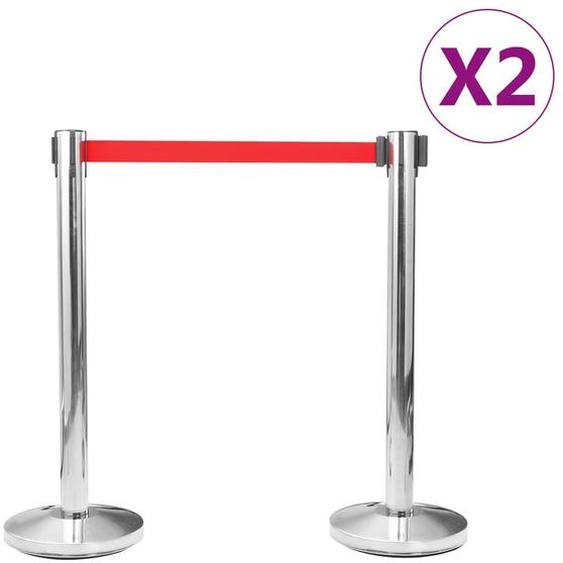 vidaXL Systèmes de guidage de personnes 4 pcs. Acier inoxydable argenté