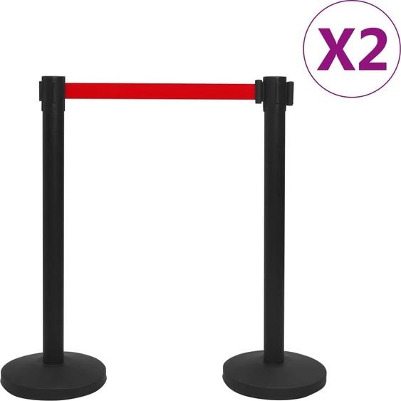 vidaXL Systèmes de guidage de personnes 4 pcs. Fer Noir