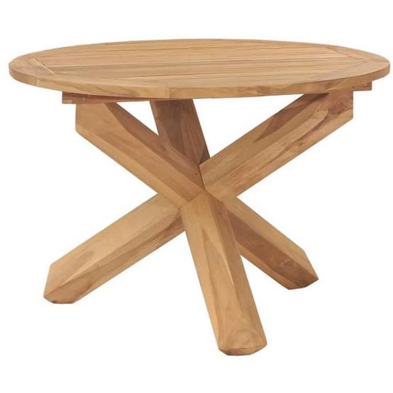 vidaXL Table à dîner de jardin Ø110x75 cm Bois de teck massif