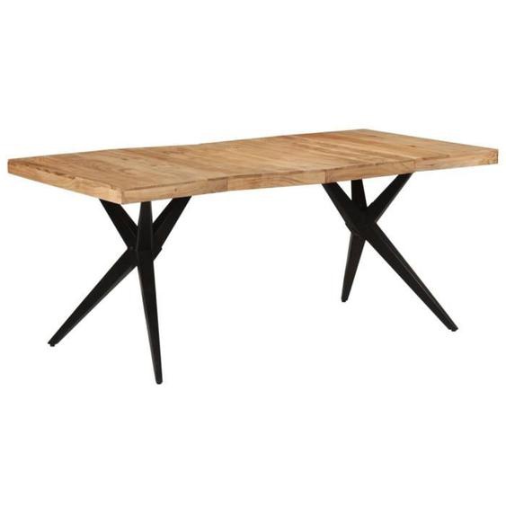 vidaXL Table à dîner noir 180x90x77 cm bois dacacia solide 351642