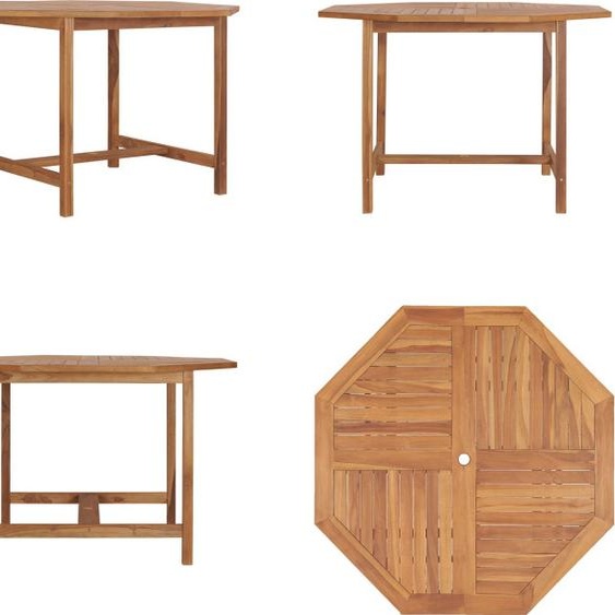 vidaXL Table à manger de jardin 110x110x75 cm teck massif - Table à manger de jardin - Table à manger de jardin en bois - Table à manger de jardin en bois massif