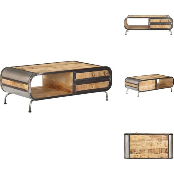 vidaXL Table basse 100 x 50 x 35 cm Mango massif - Tables basses