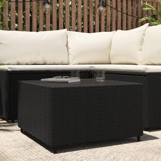 vidaXL Table basse de jardin Carré Noir 50x50x30 cm Résine tressée mobilier de jardin table basse table basse 319857
