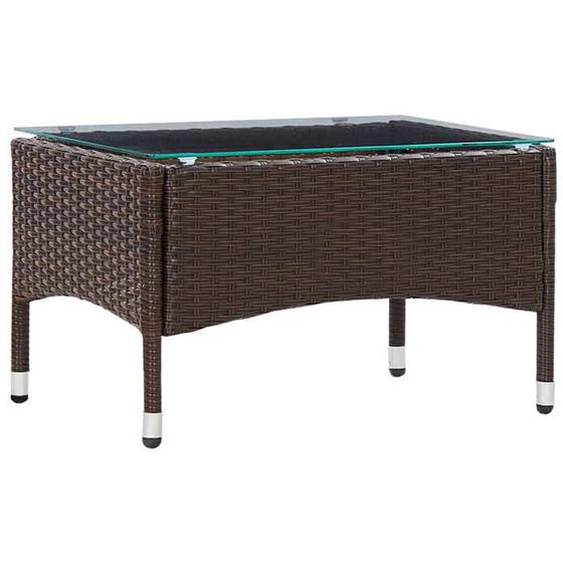 vidaXL Table basse Marron 60x40x36 cm Résine tressée