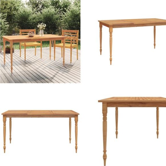 vidaXL Table Batavia 150x90x75 cm bois massif teck - Table Batavia - Tables Batavia - Table - Table de salle à manger