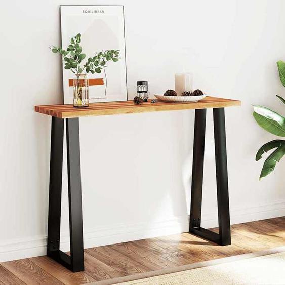 vidaXL Table console à live edge 110x35x80 cm bois dacacia solide 353296