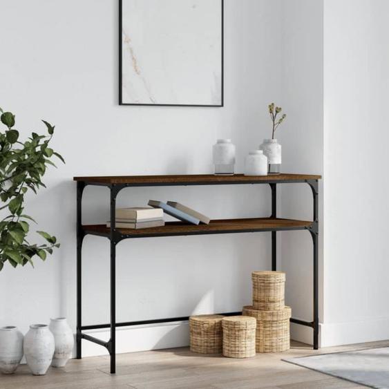 vidaXL Table console chêne marron 100x35,5x75 cm bois dingénierie 834049