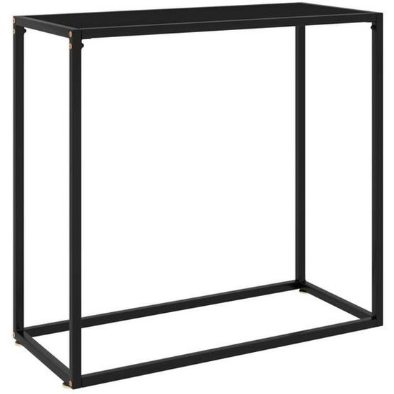 vidaXL Table console Noir 80x35x75 cm Verre trempé 322808