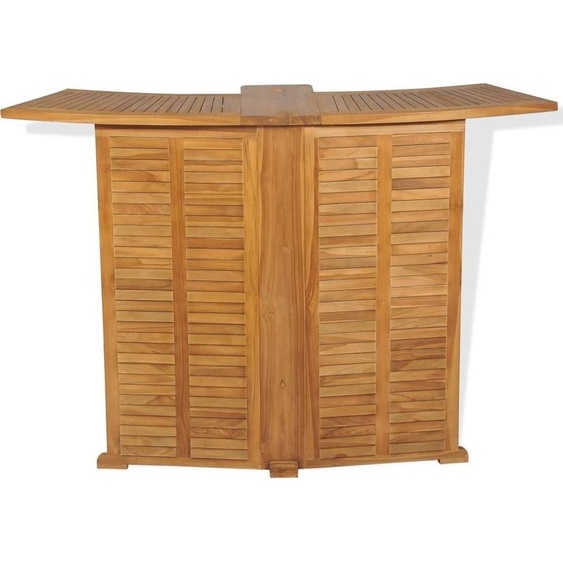 vidaXL Table de bar pliante 155x53x105 cm Teck massif