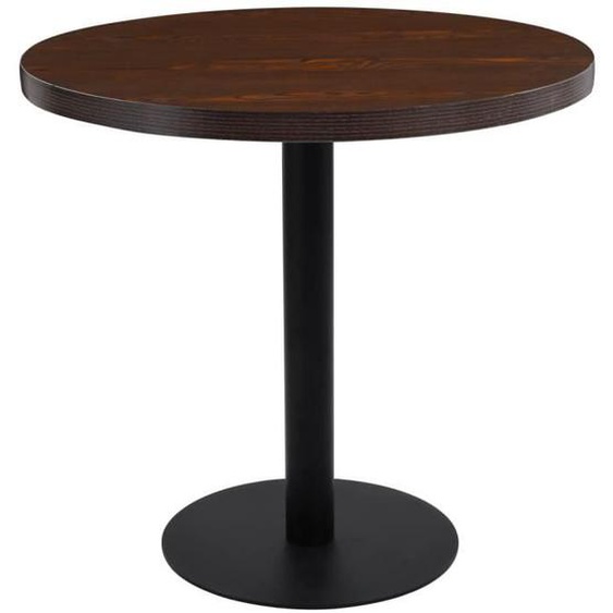 vidaXL Table de bistro Marron foncé 80 cm MDF