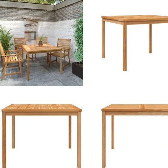 vidaXL Table de jardin 110x110x77 cm teck massif - Table de salle à manger - Table en bois - Tables en bois