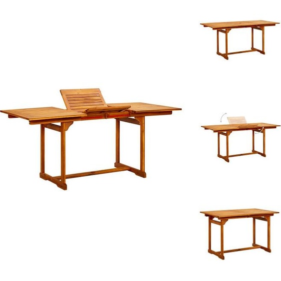 vidaXL Table de jardin (120-170)x80x75 cm Acacia massif - Tables de jardin